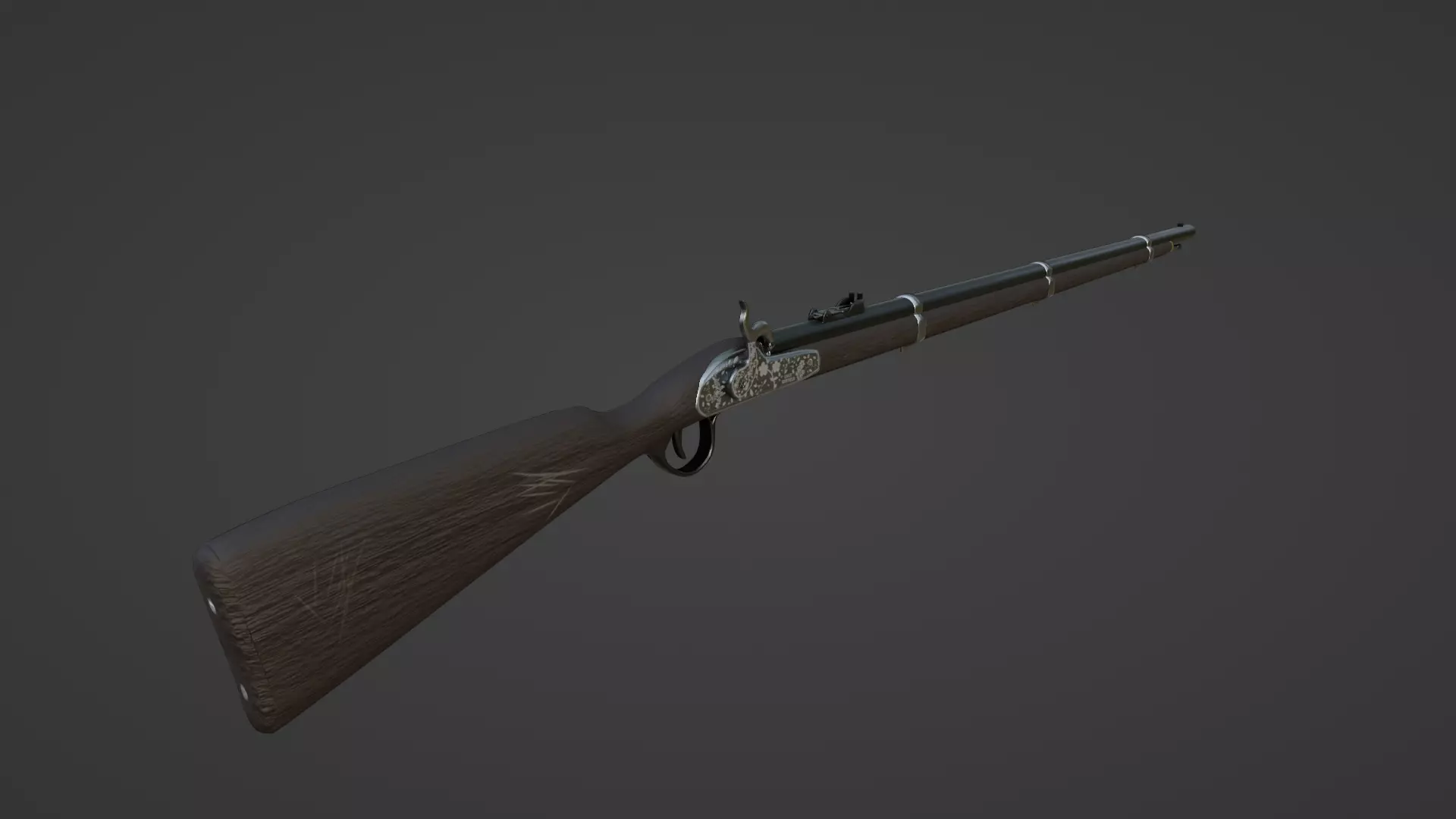 1853 Enfield Target Percussion Musket Low-poly 3D model_0