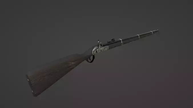 1853 Enfield Target Percussion Musket Low-poly 3D model