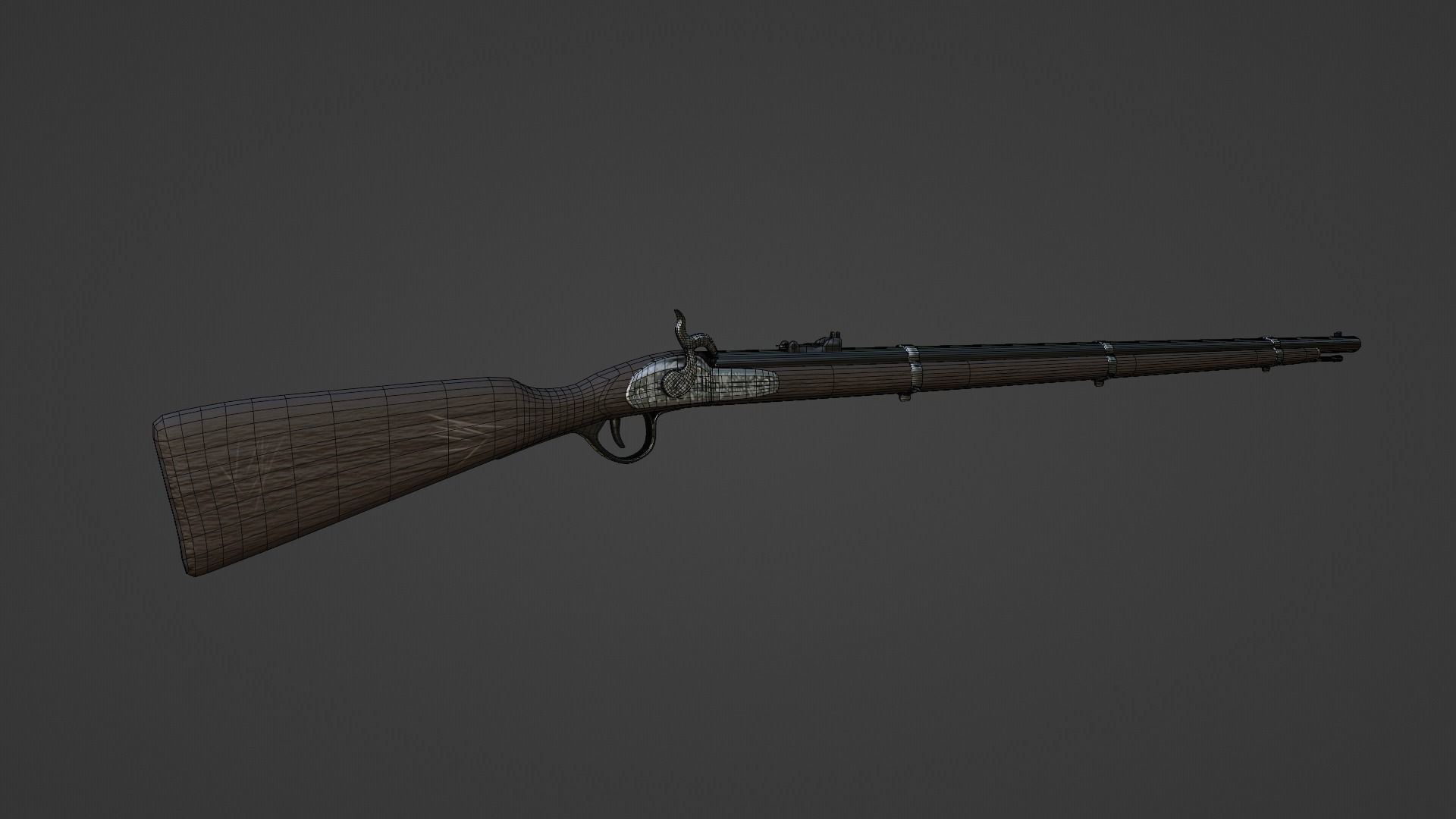 1853 Enfield Target Percussion Musket Low-poly 3D model_15