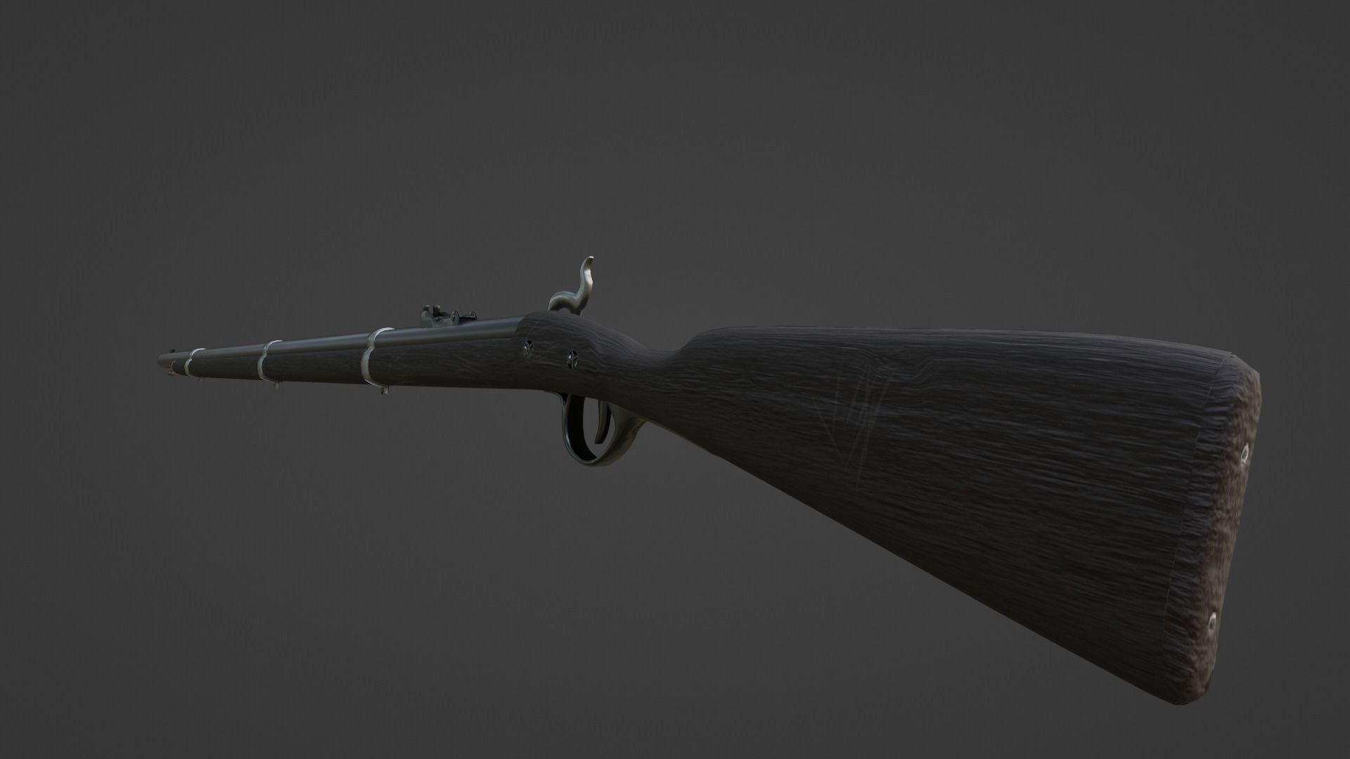 1853 Enfield Target Percussion Musket Low-poly 3D model_3