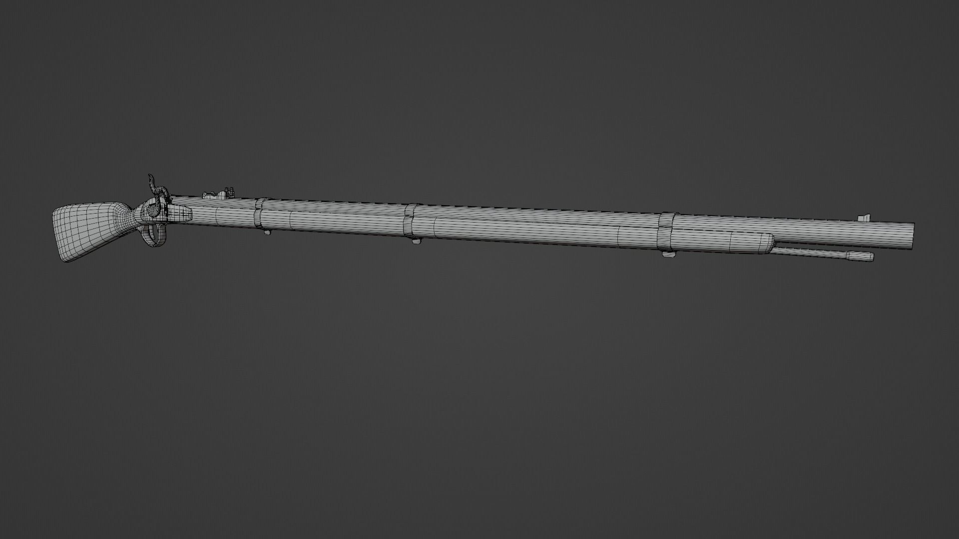 1853 Enfield Target Percussion Musket Low-poly 3D model_16