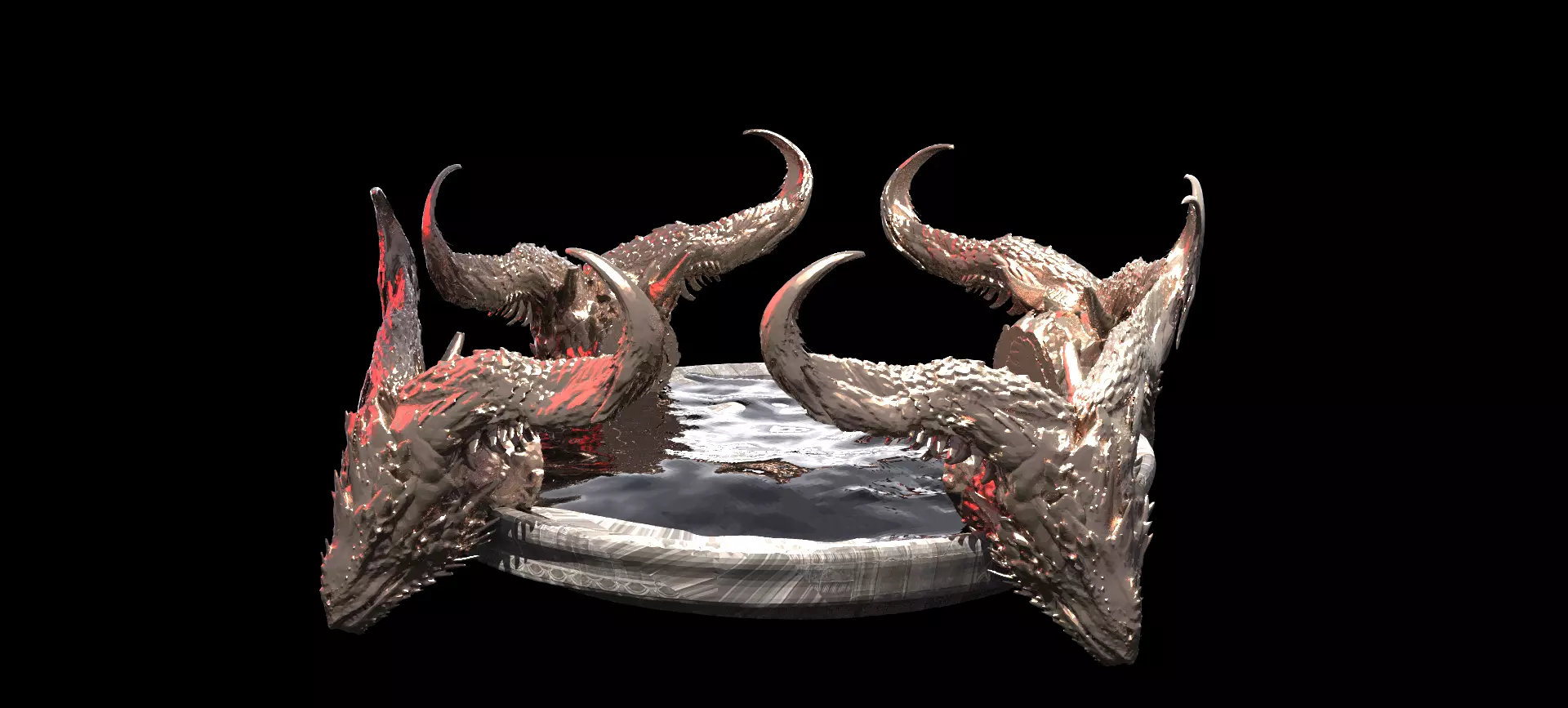 Demon Dragon Scull Stand 3D model_0