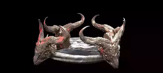Demon Dragon Scull Stand 3D model