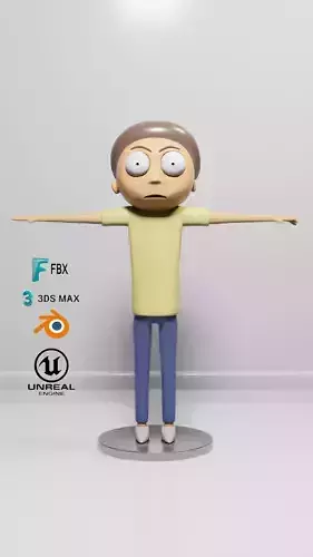 Rick and Morty Character 3D Model Low-poly 3D model