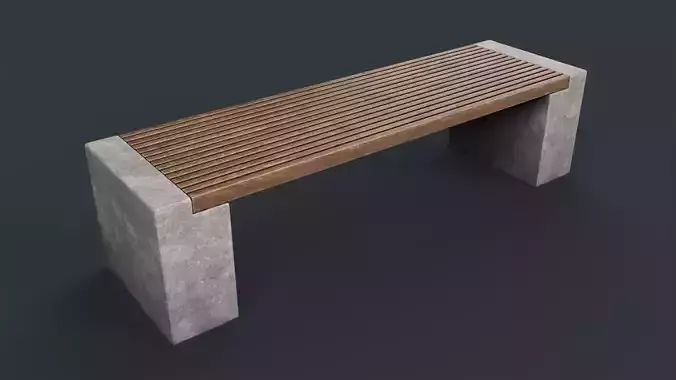 Modern Outdoor Bench 24 PBR Game Ready