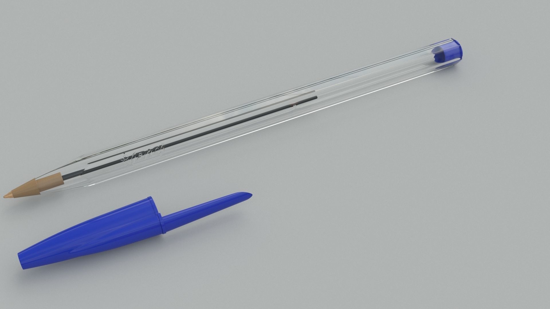 Bic Ballpoint Pen 3d Model 3D model_1