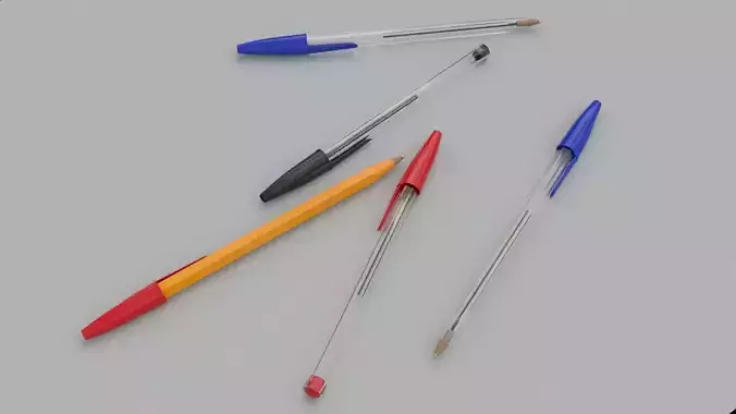 Bic Ballpoint Pen 3d Model 3D model