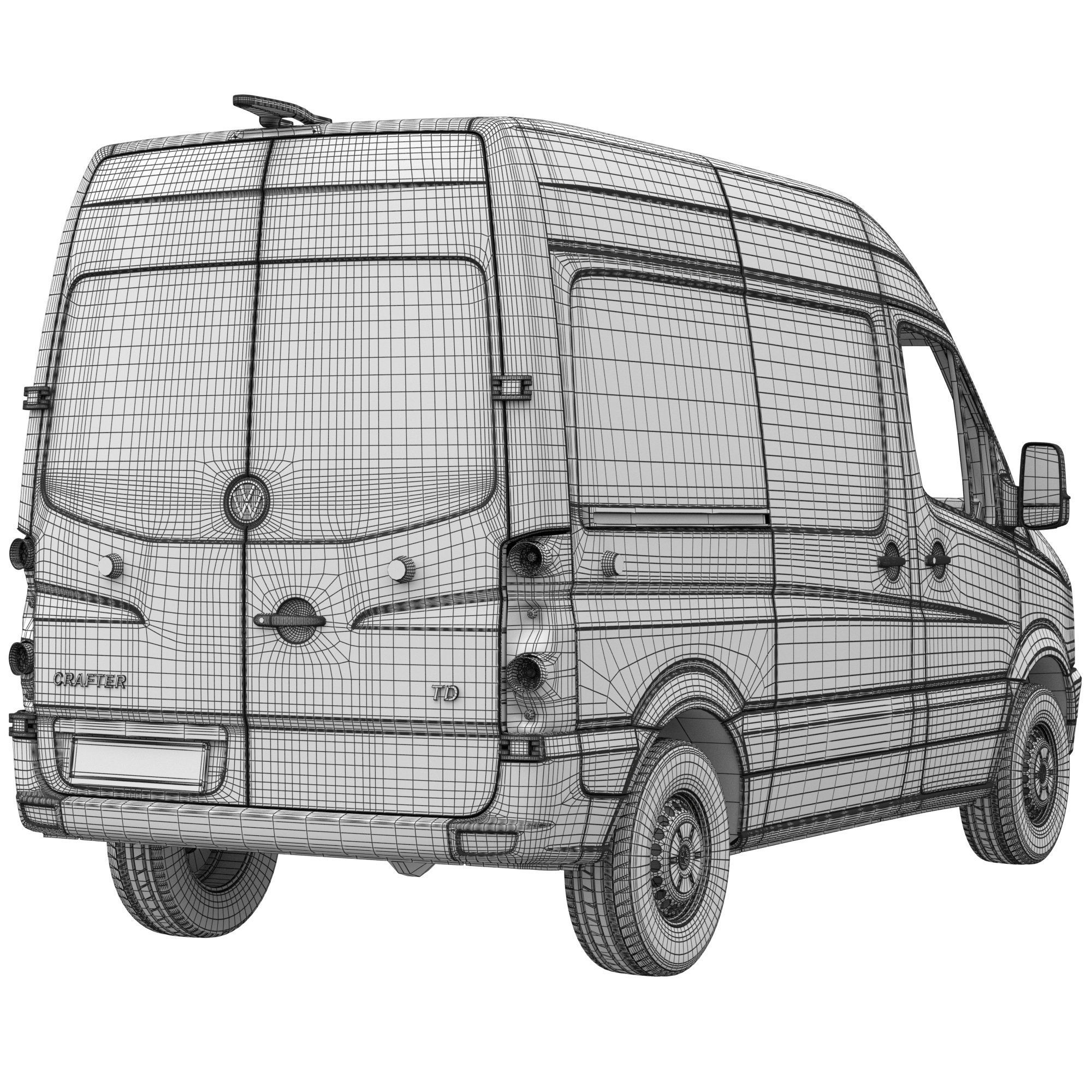 VW Crafter 2011 PanelVan L1H2 3D model_14