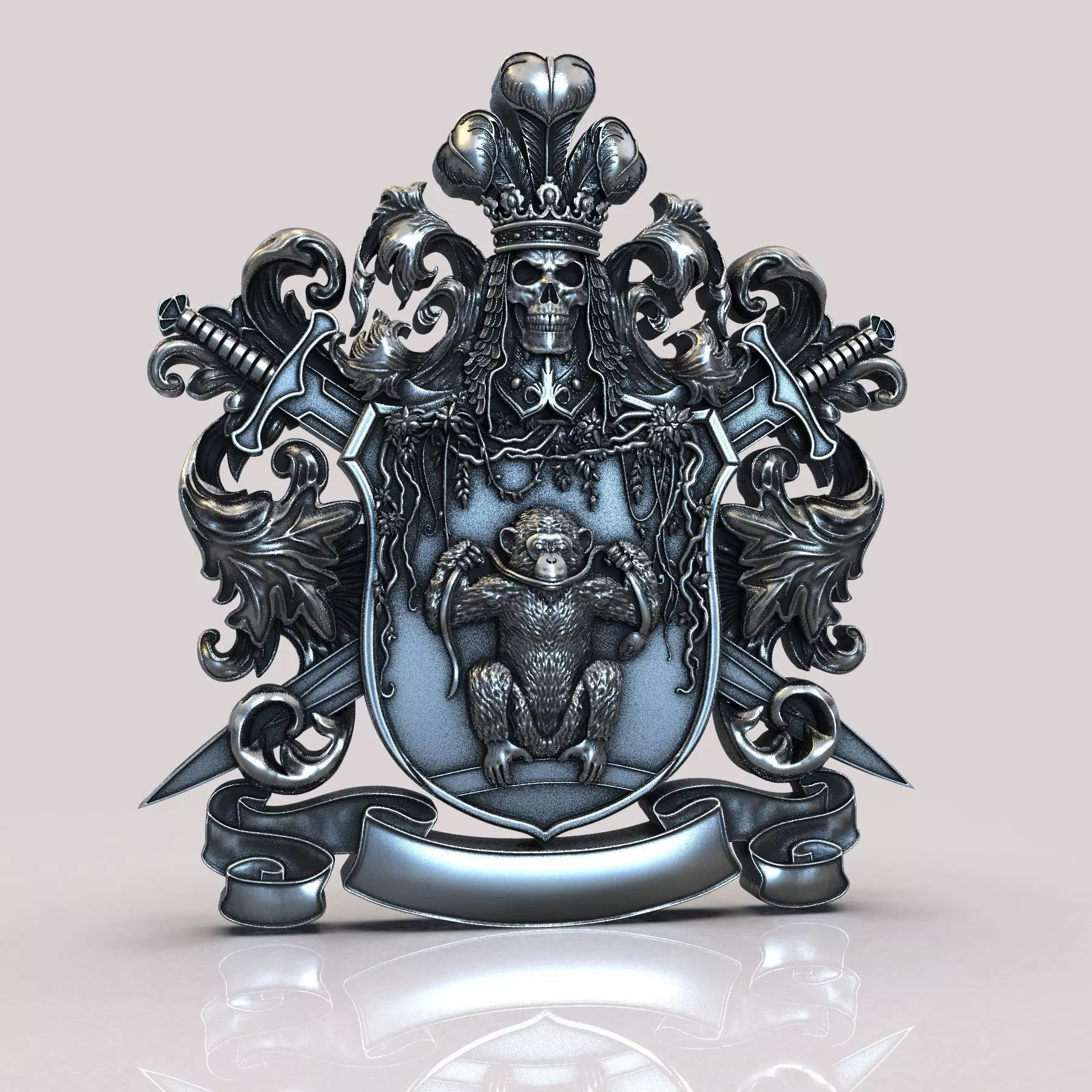 Coat of arms monkey 3D print model