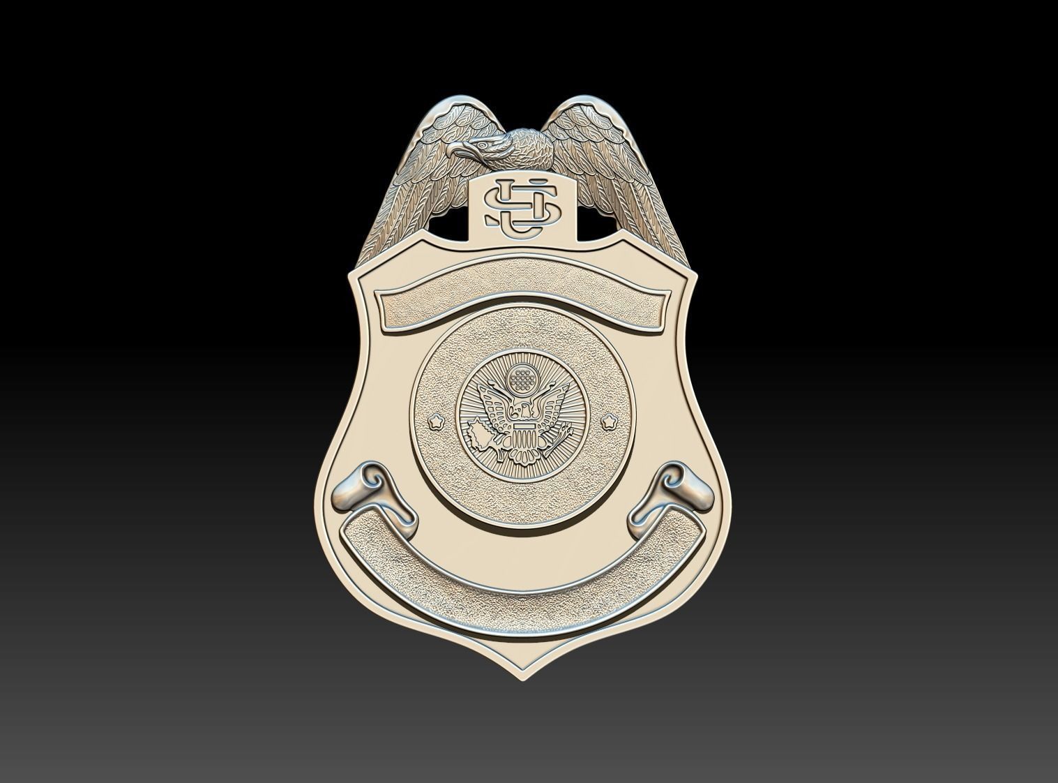 DOS Badge 3D print model_9