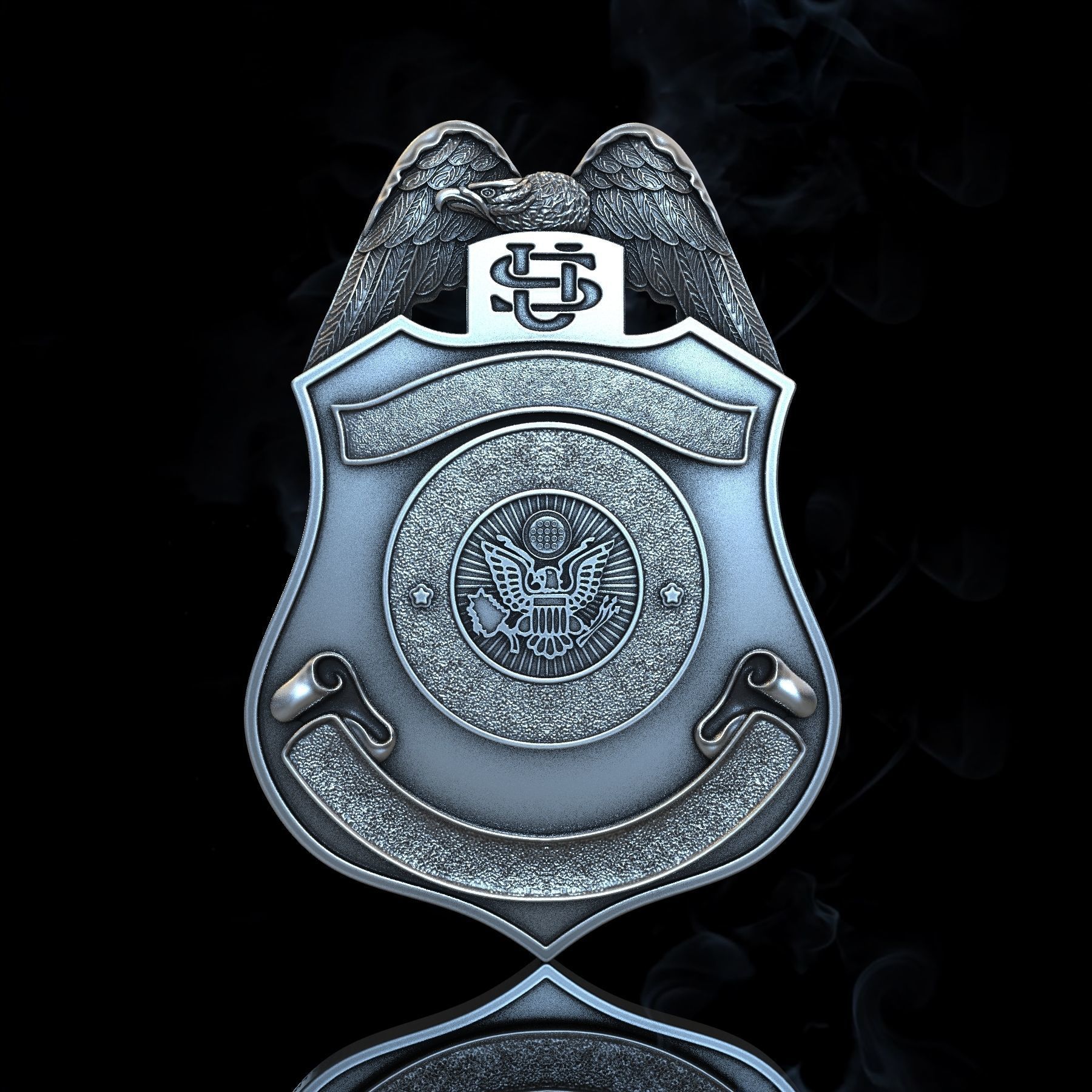 DOS Badge 3D print model_2