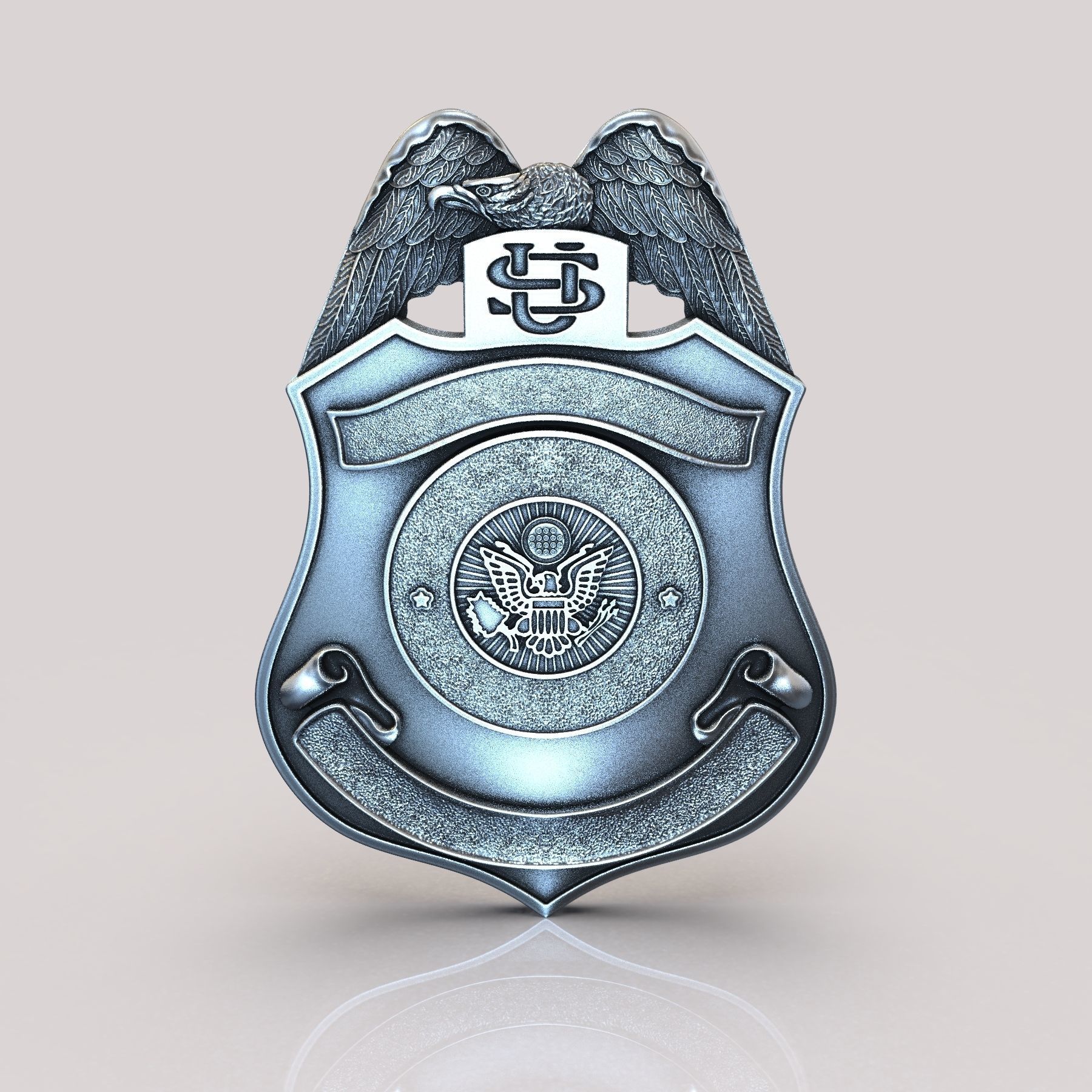 DOS Badge 3D print model_1