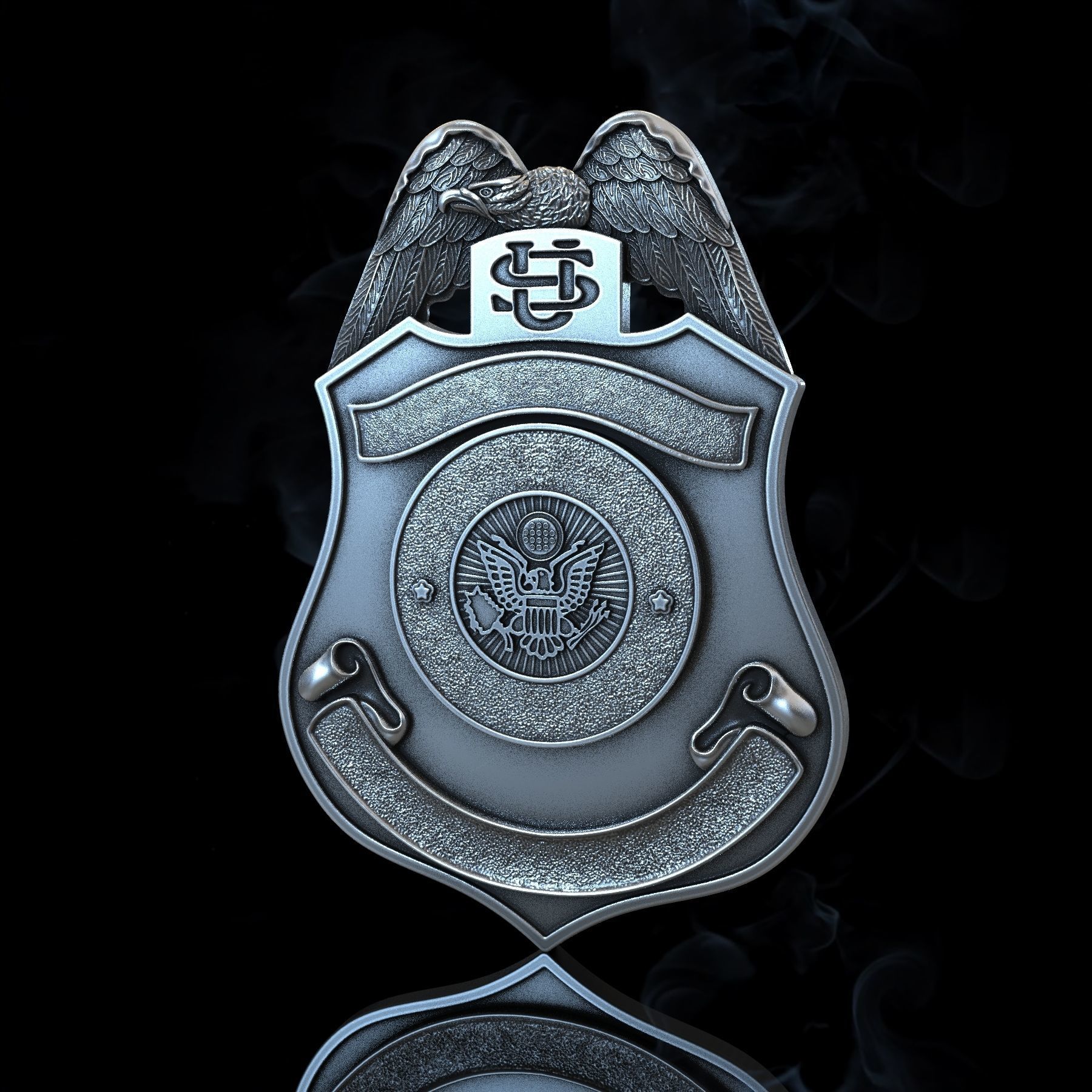 DOS Badge 3D print model_3