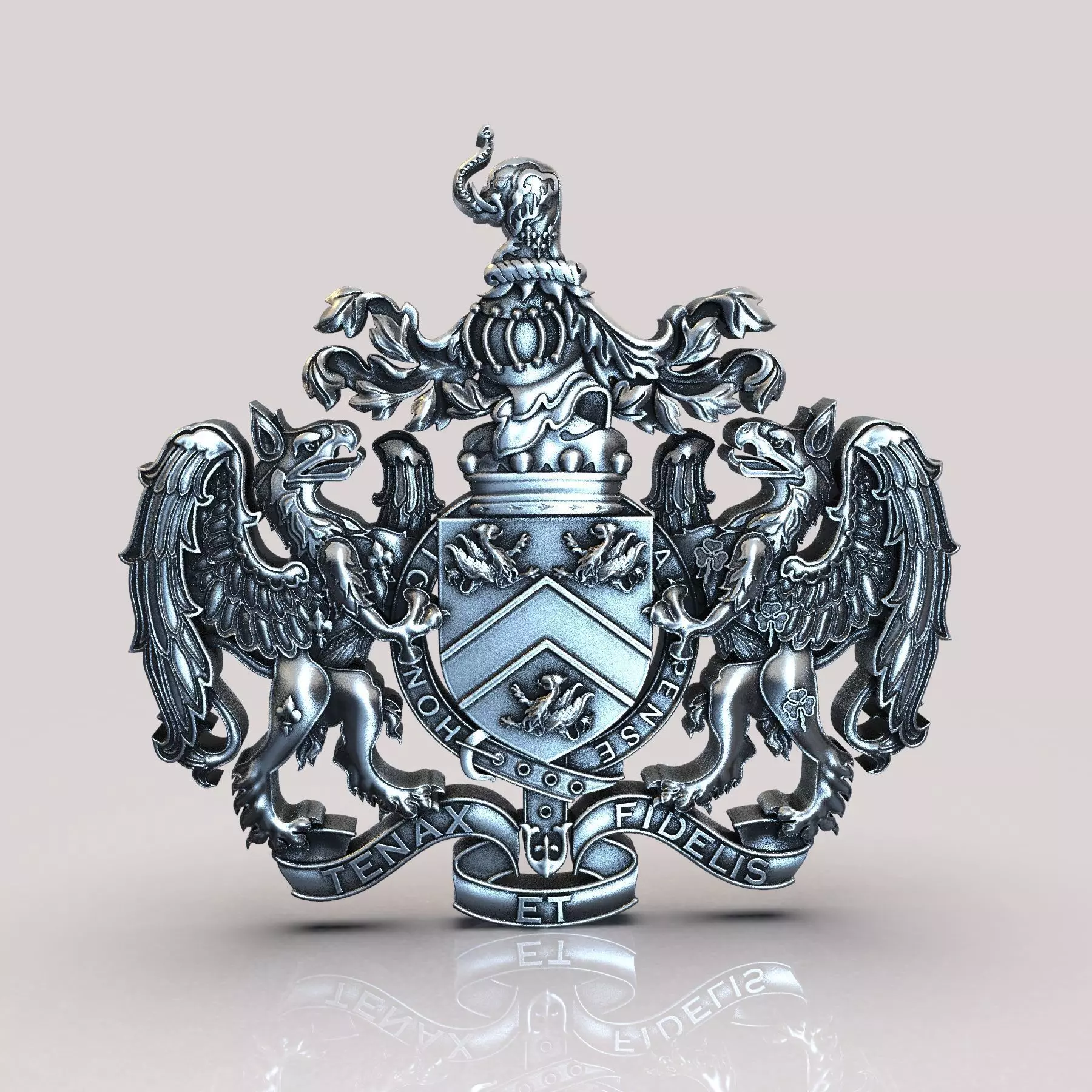 Dragon silver coat of arms 3D print model