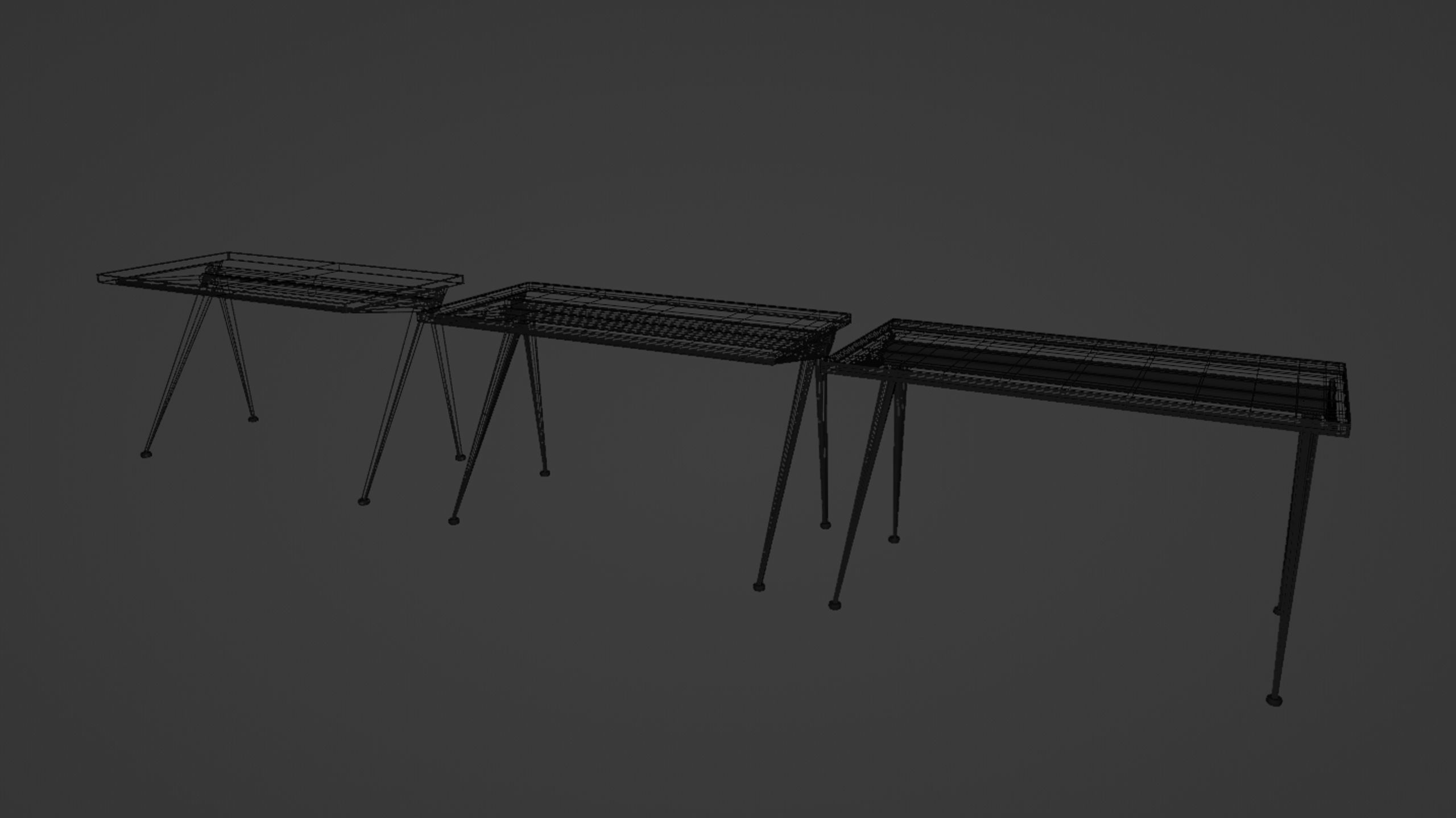 Tables Desk Vitra Compas Direction Low-poly 3D model_10