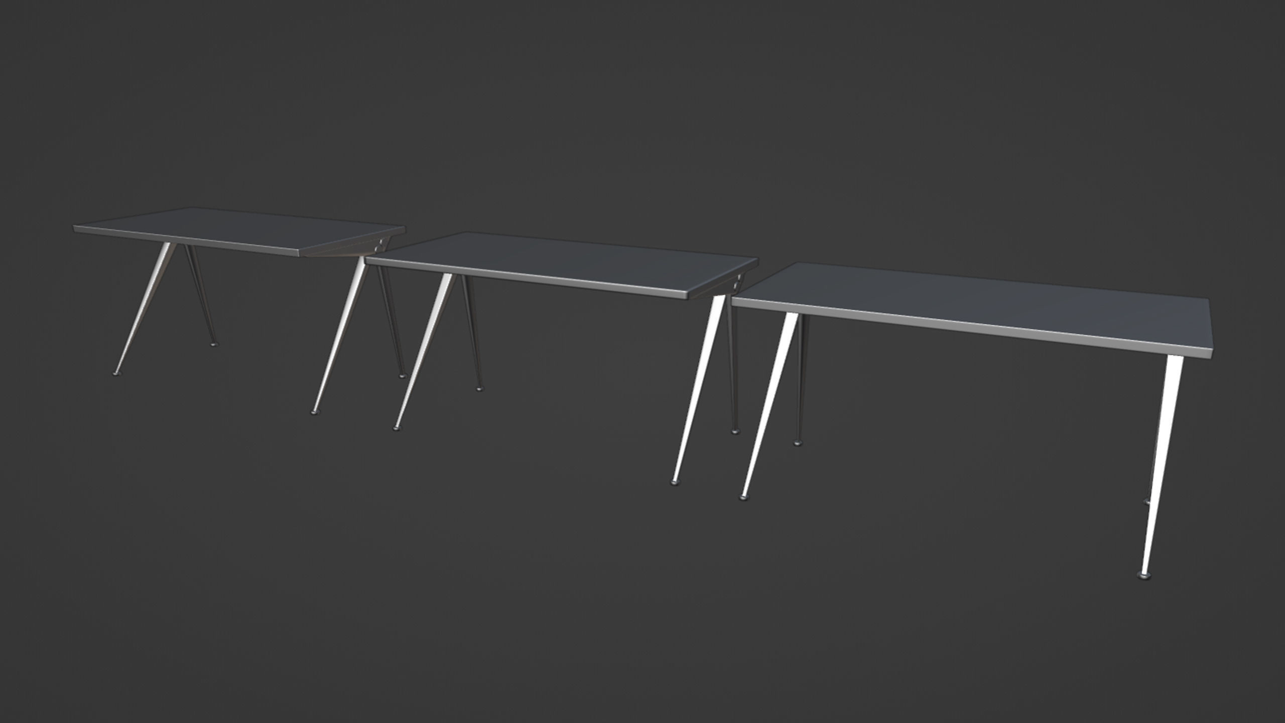 Tables Desk Vitra Compas Direction Low-poly 3D model_9