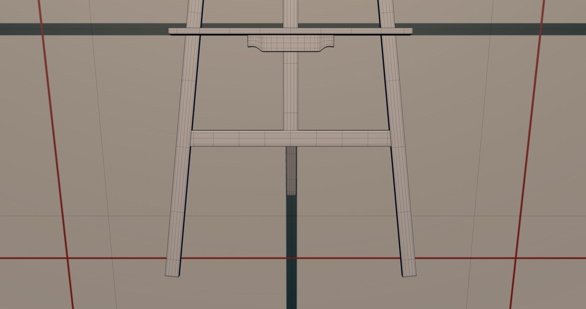 Easel PBR wooden 3D model_15