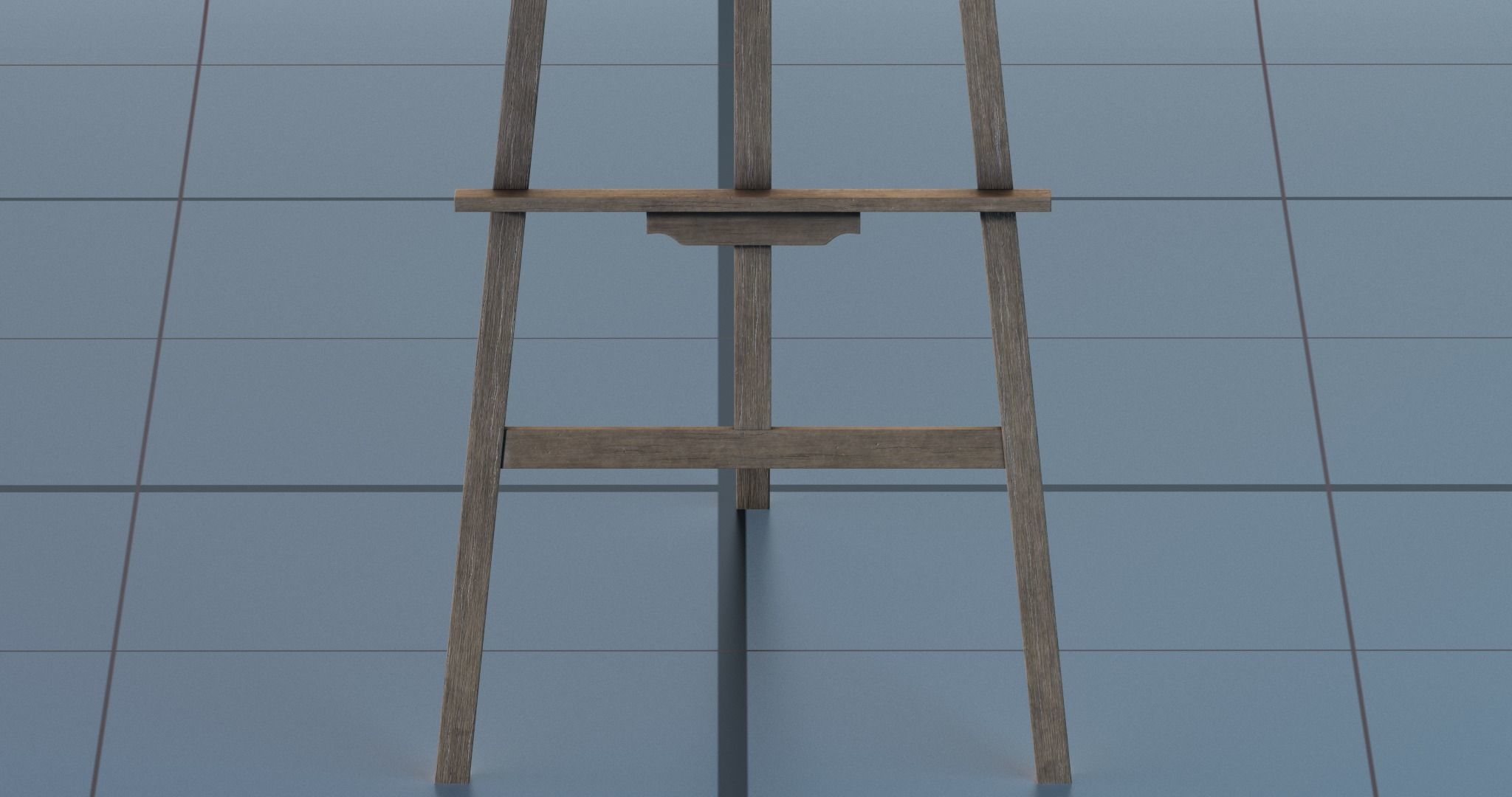 Easel PBR wooden 3D model_5