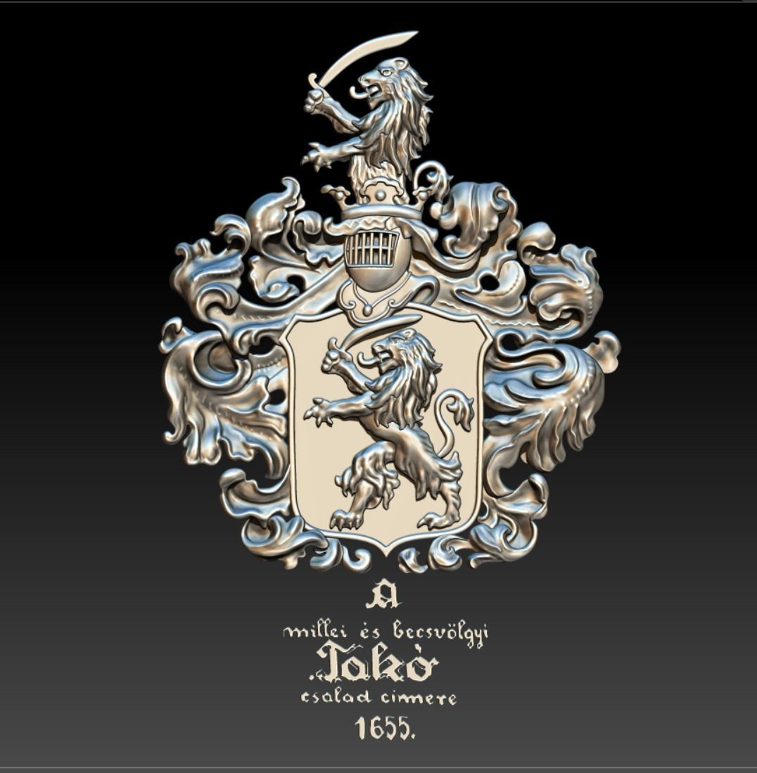 coat of arms lion 3D print model_3