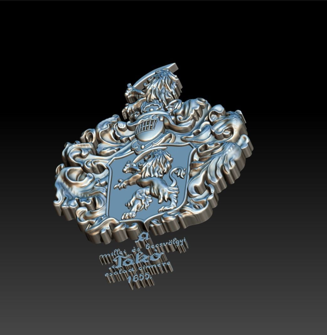 coat of arms lion 3D print model_6