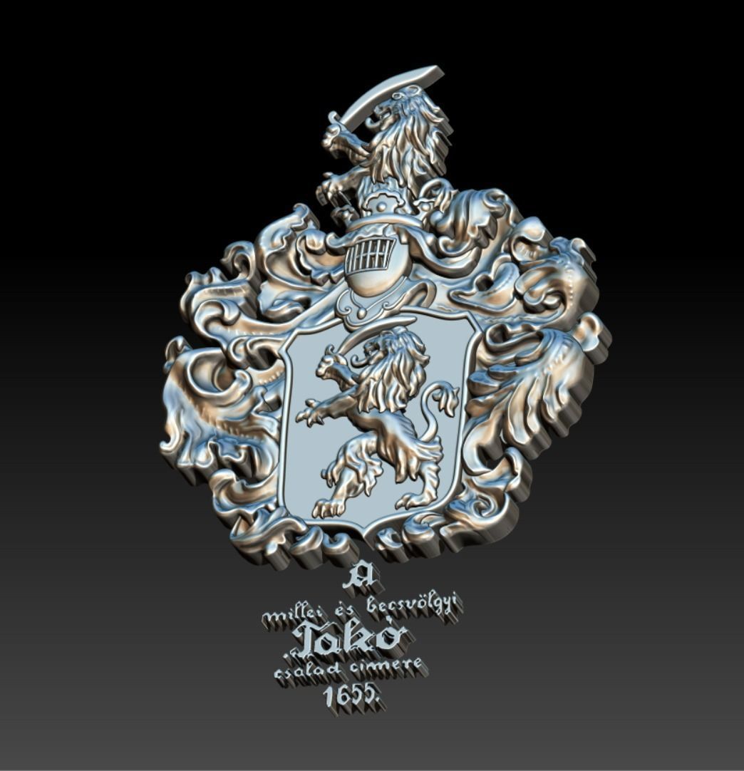 coat of arms lion 3D print model_4