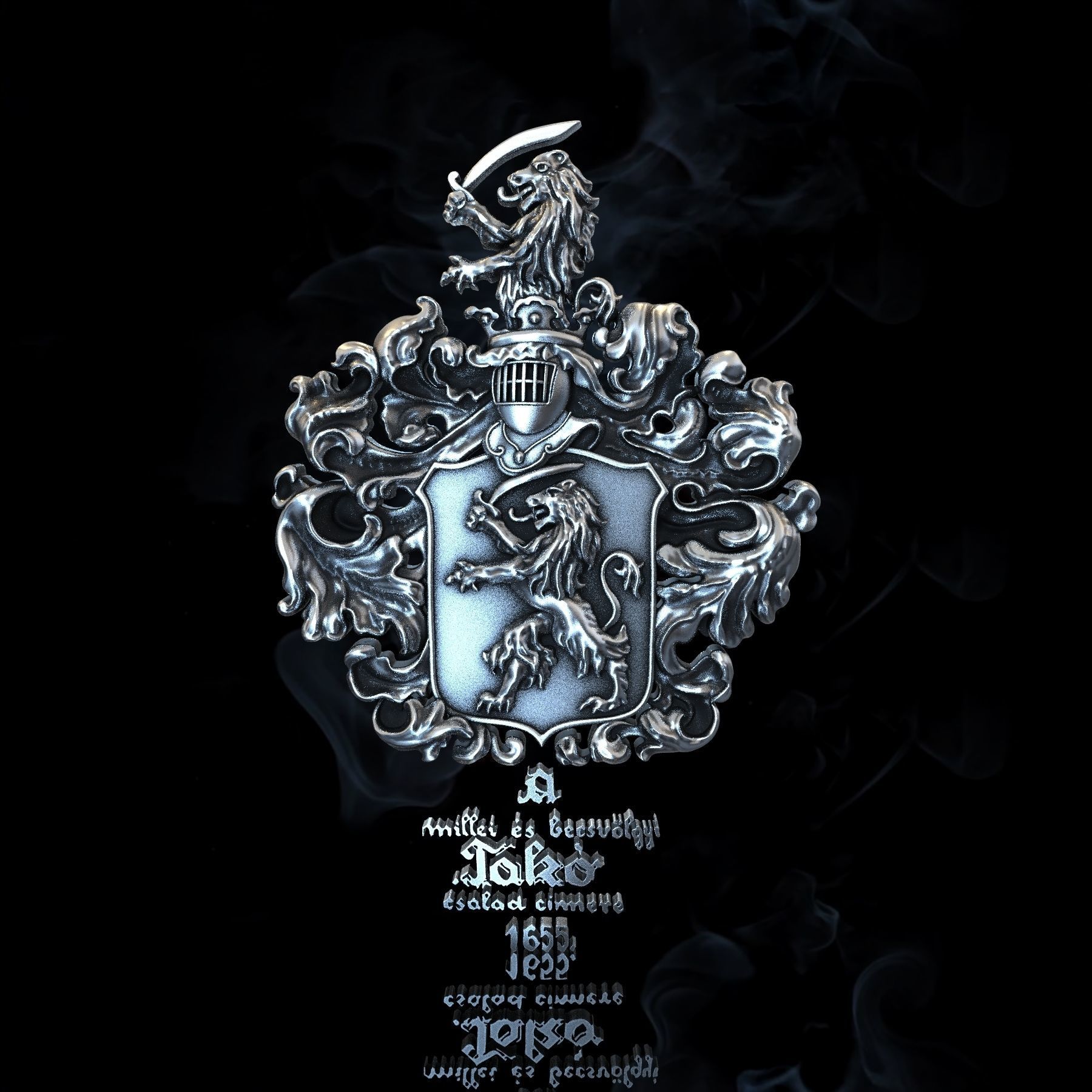 coat of arms lion 3D print model_2