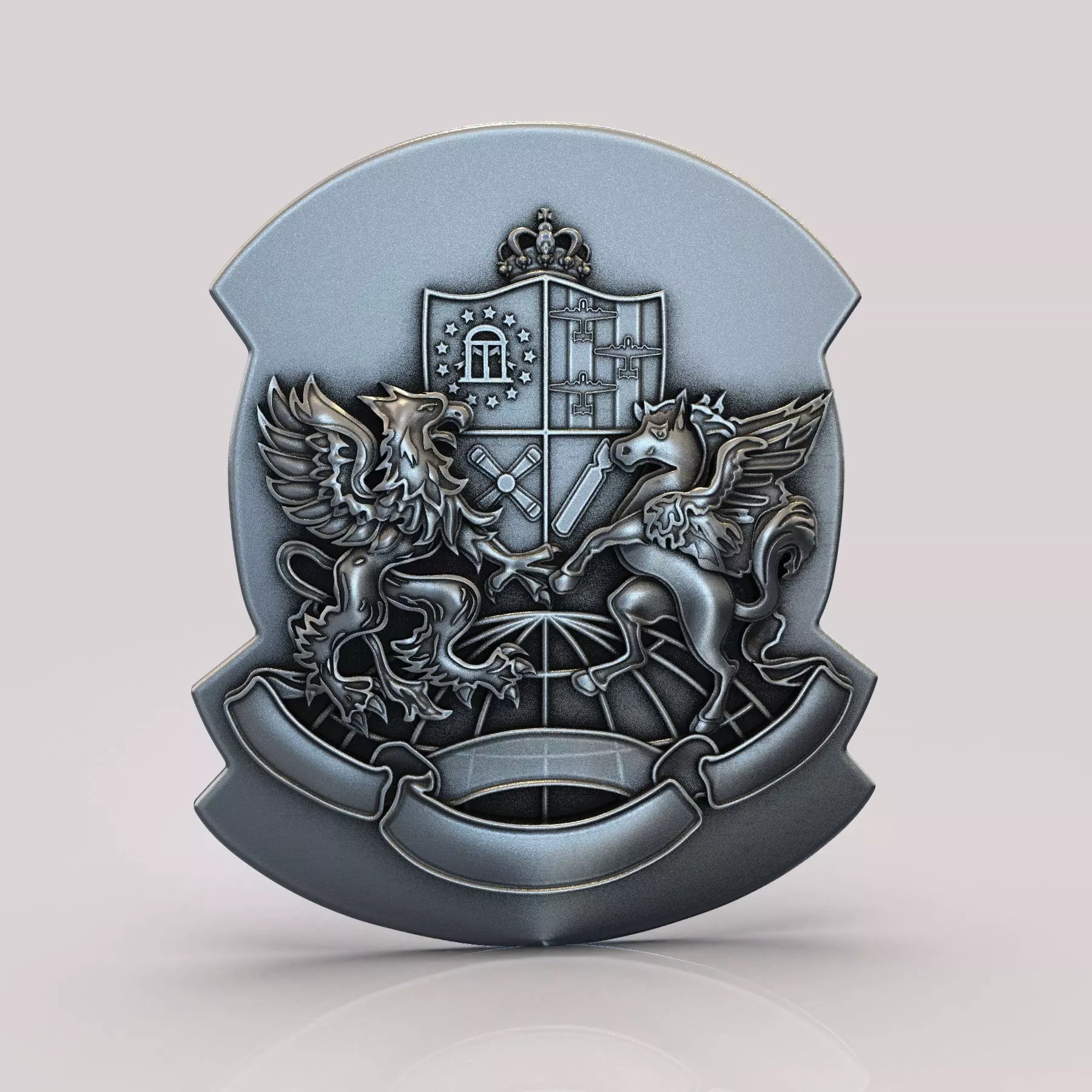 coat of arms pegasus 3D print model_0
