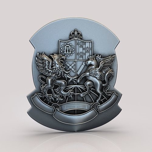 coat of arms pegasus 3D print model