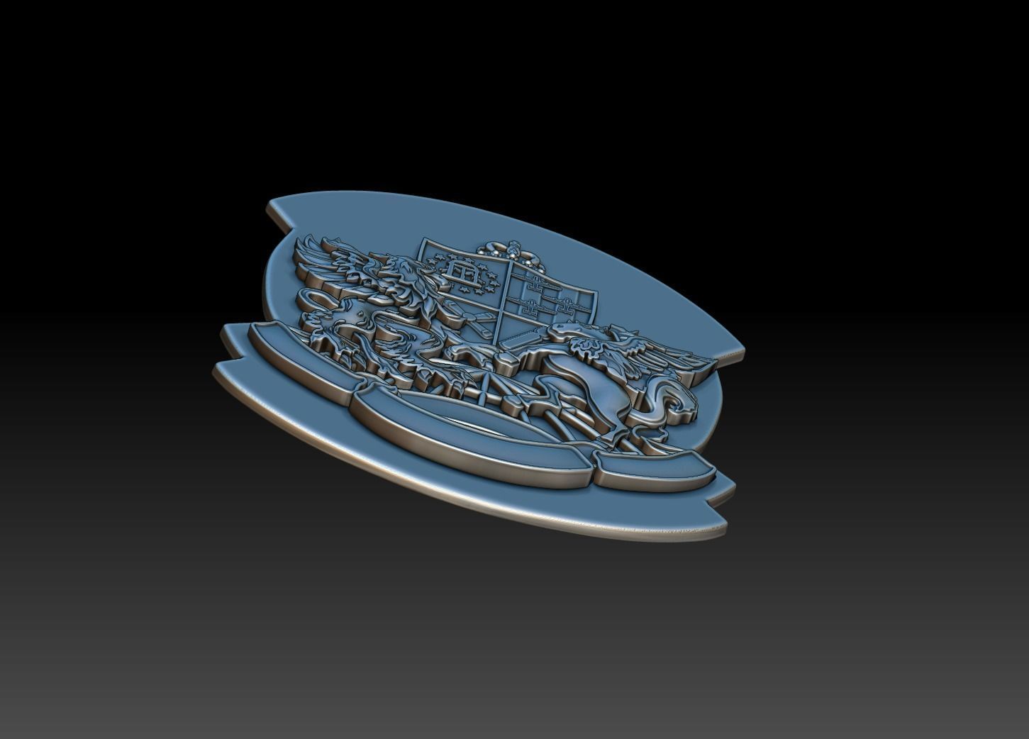 coat of arms pegasus 3D print model_6