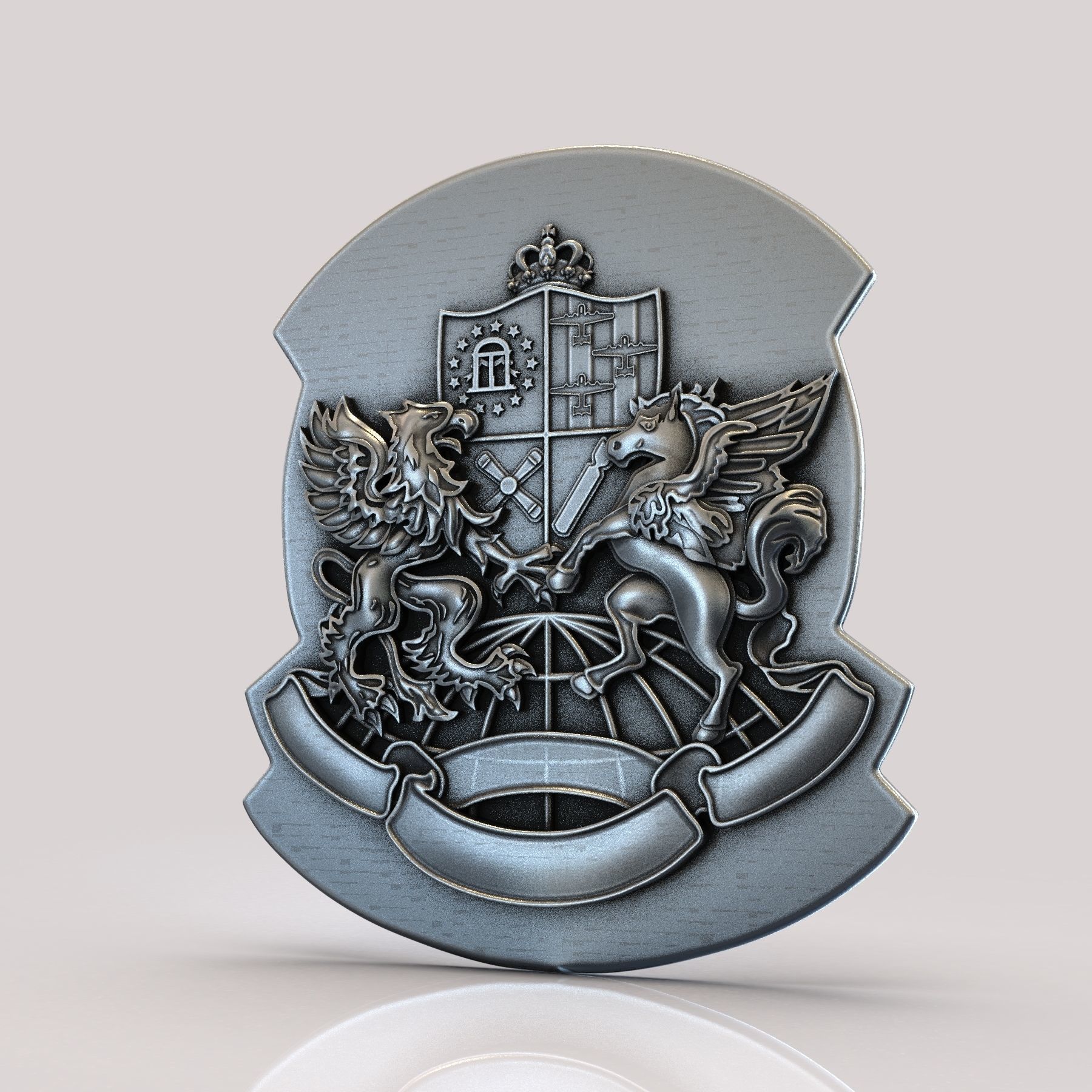 coat of arms pegasus 3D print model_1