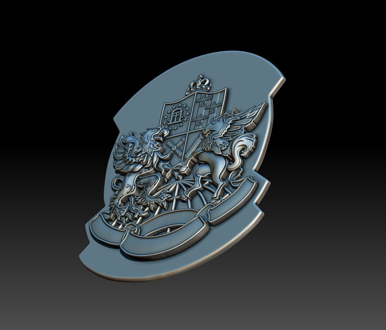 coat of arms pegasus 3D print model_4