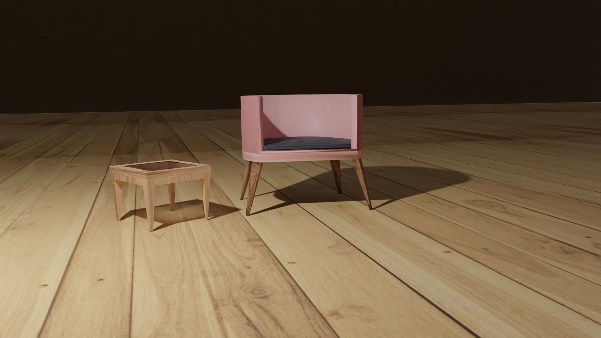 Stylish Modern Single person sofa with background 3D model_7