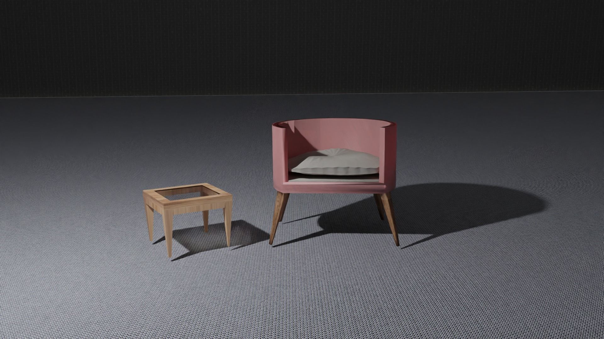 Stylish Modern Single person sofa with background 3D model_4