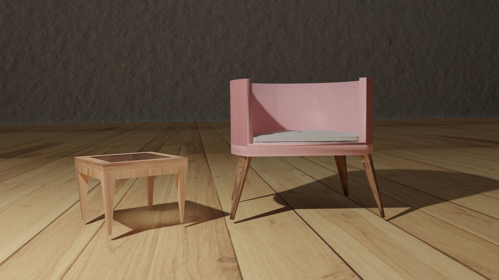 Stylish Modern Single person sofa with background 3D model_6