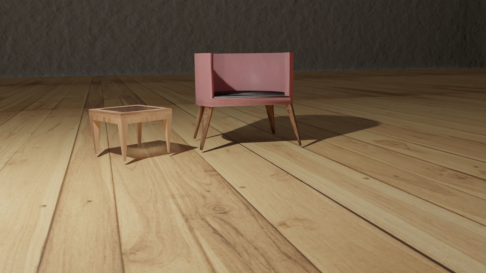 Stylish Modern Single person sofa with background 3D model_3