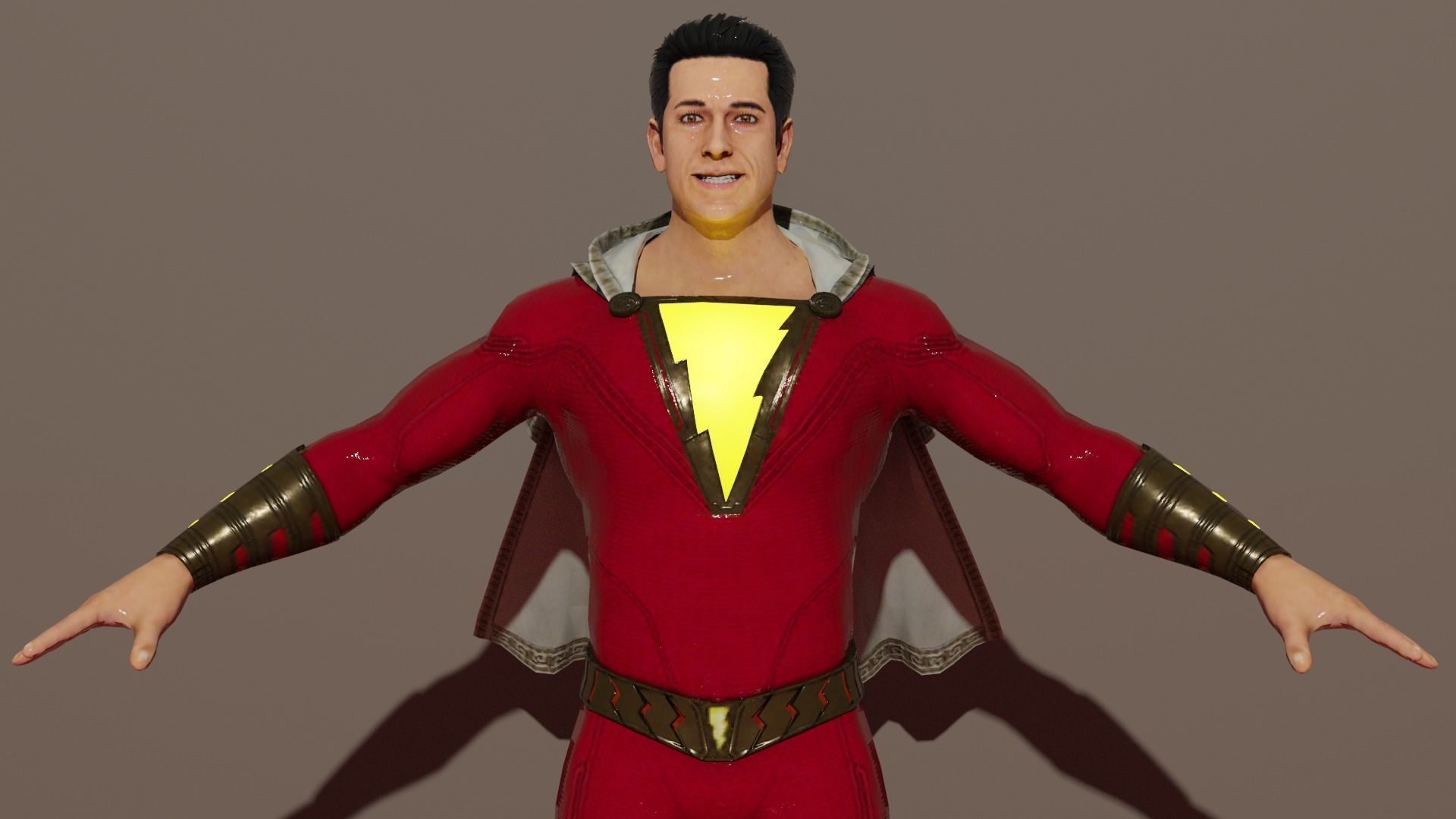 Shazam costume 3D model_3