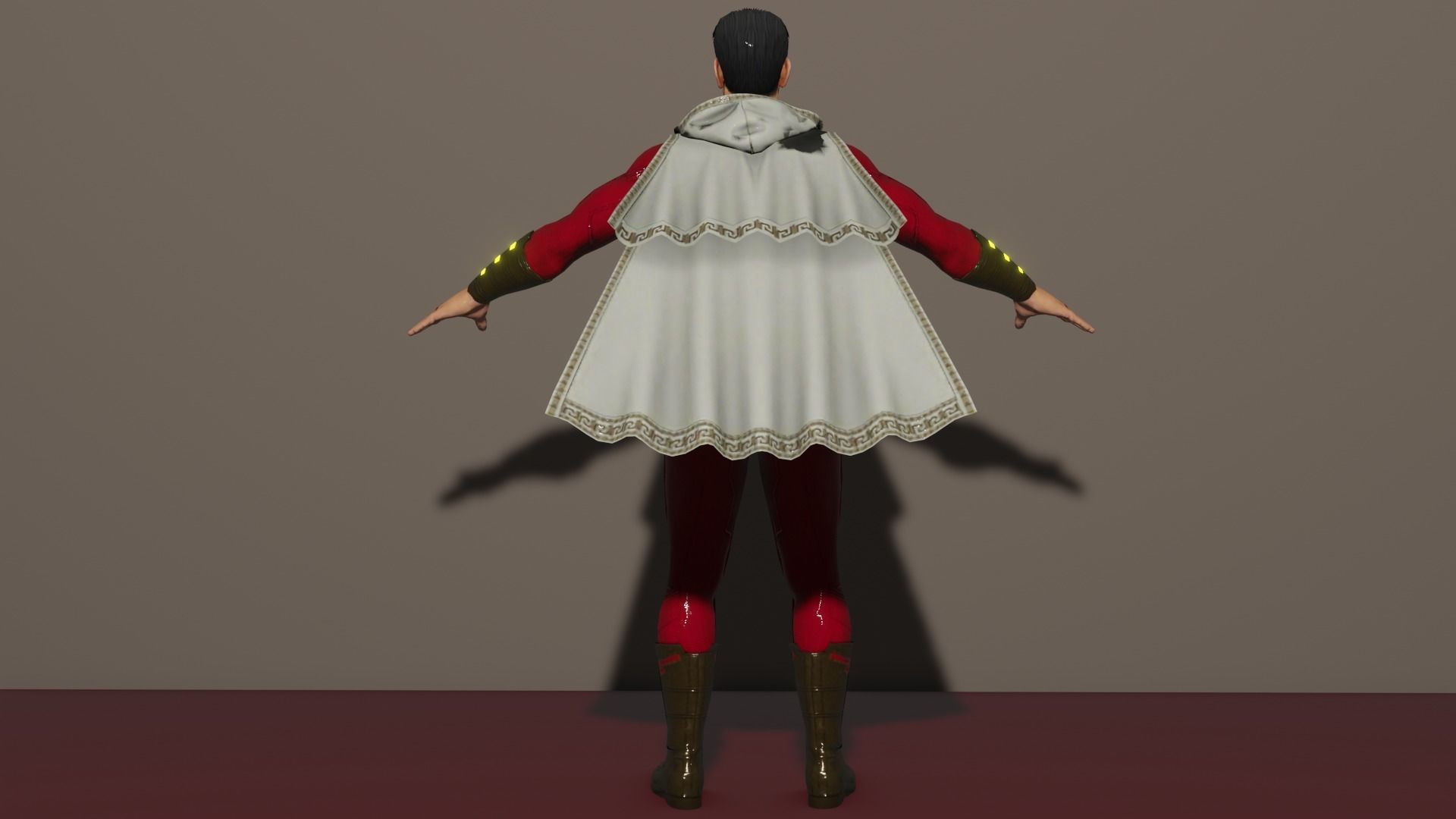 Shazam costume 3D model_6