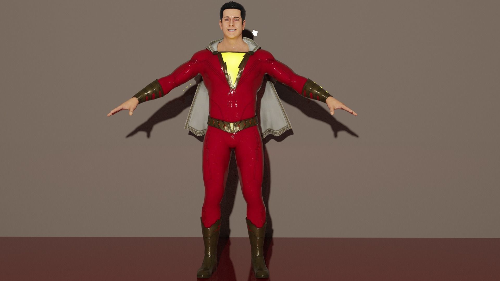 Shazam costume 3D model_1
