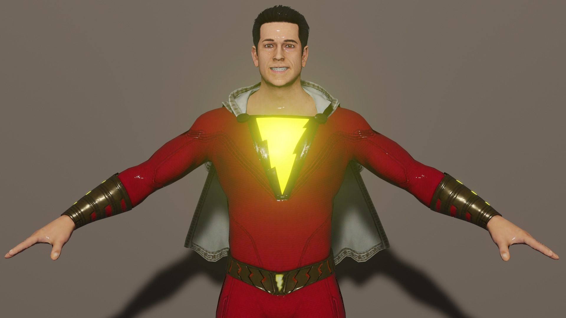 Shazam costume 3D model_4