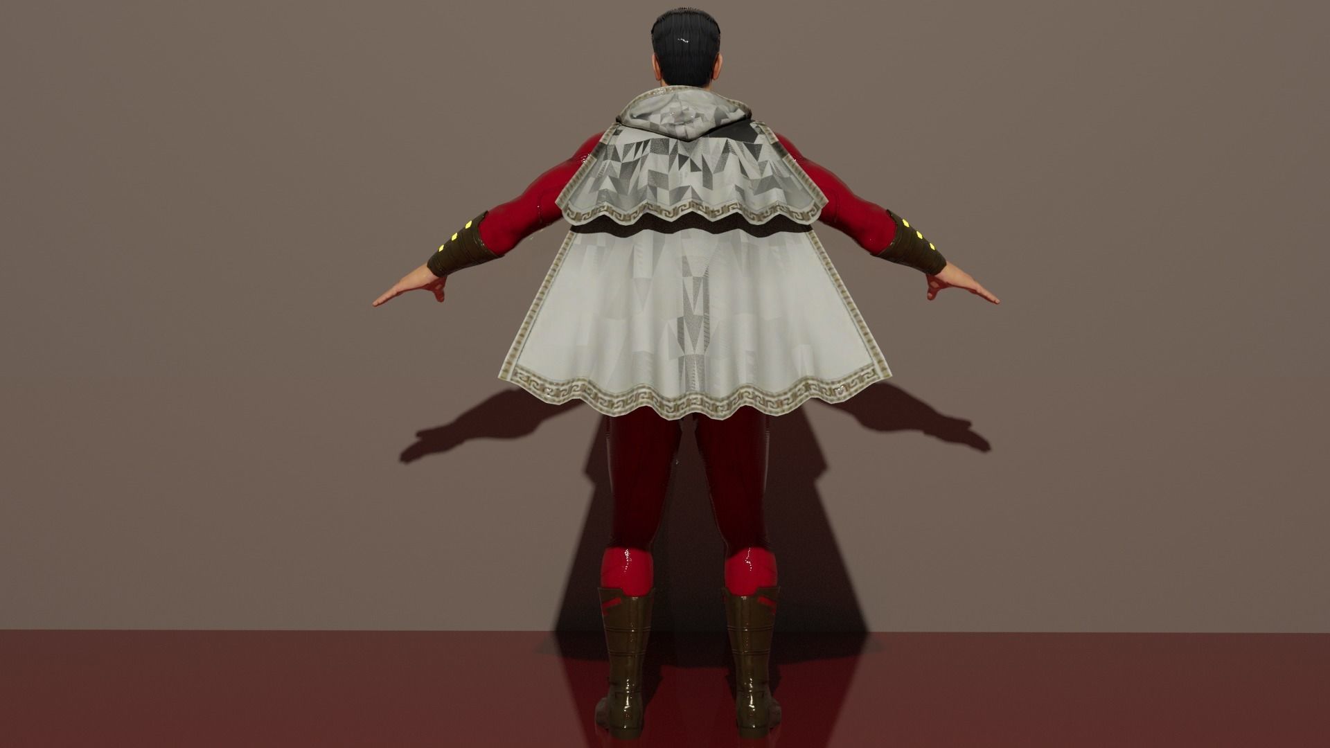 Shazam costume 3D model_5