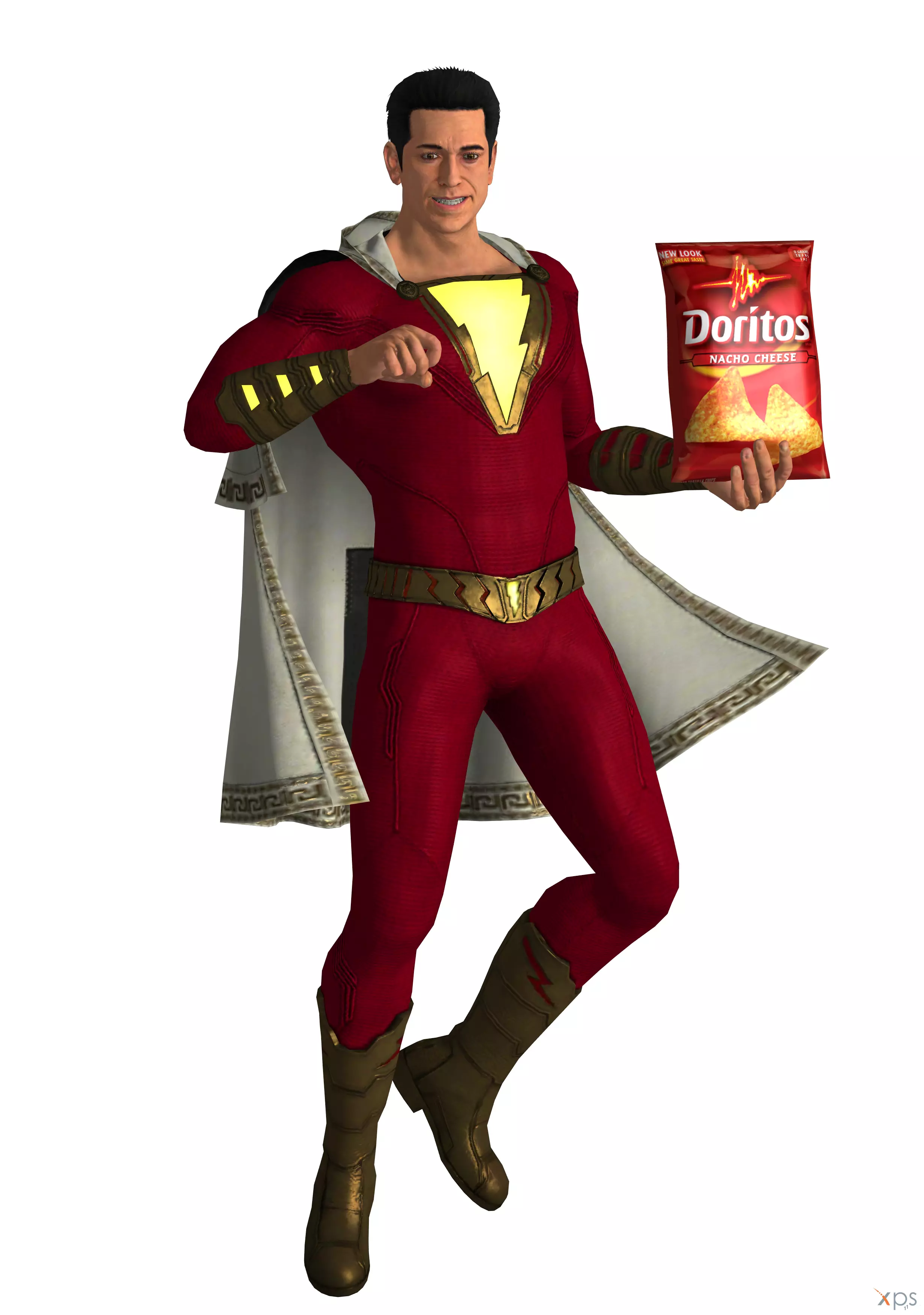 Shazam costume 3D model_0