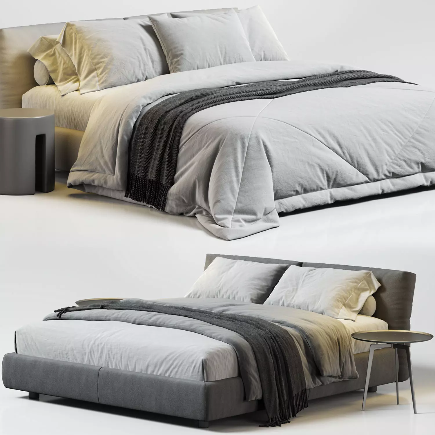 Flexform Newbridge Soft Bed 3D model_0