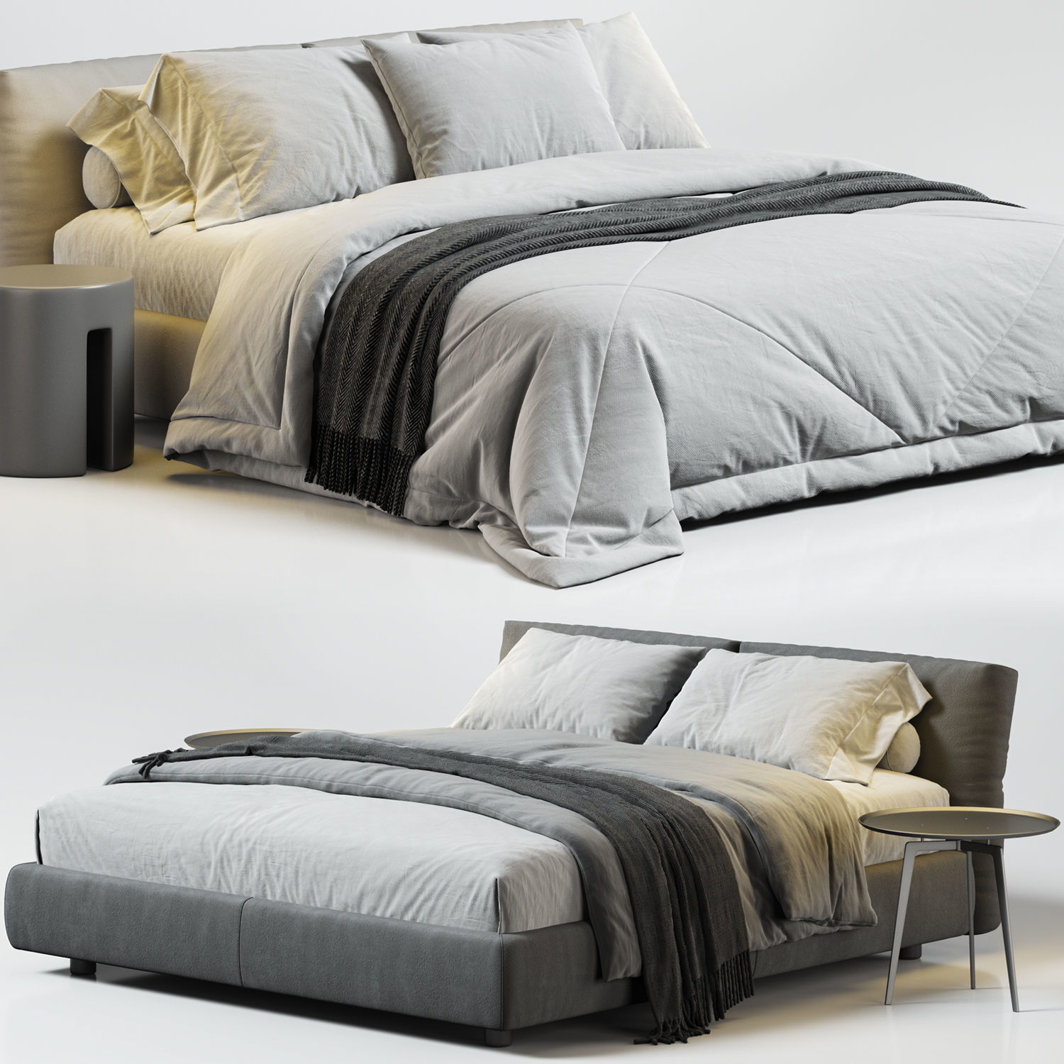 Flexform Newbridge Soft Bed 3D model_7