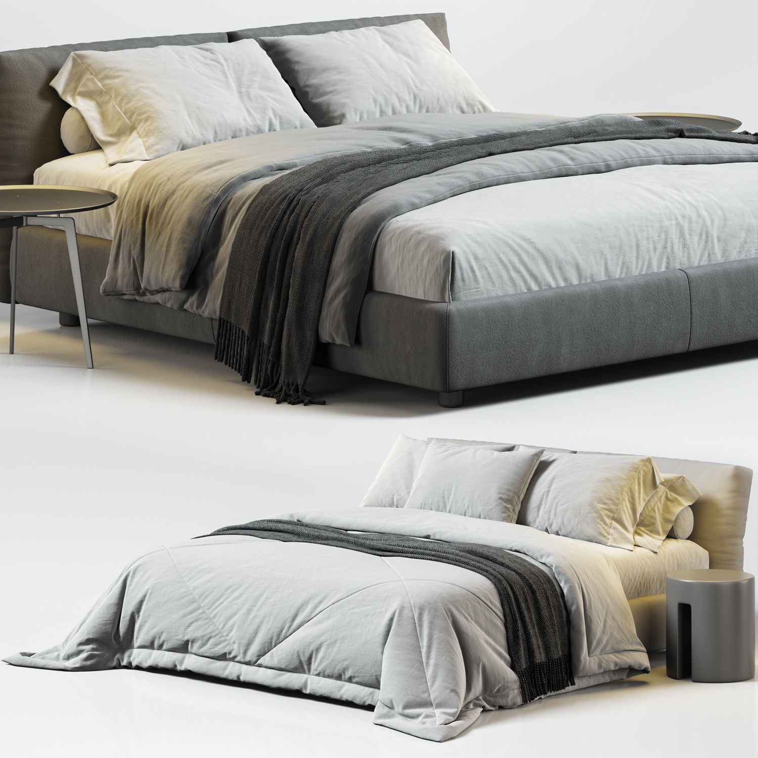 Flexform Newbridge Soft Bed 3D model_6