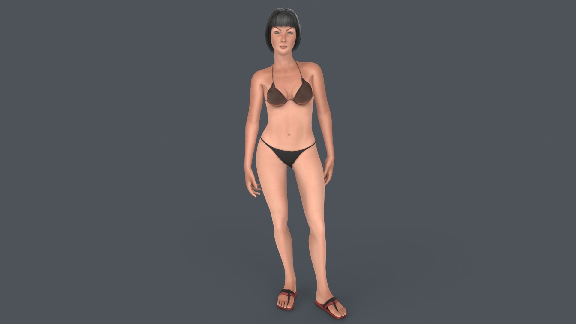 Asena Female Character Rigged Low-poly 3D model_1