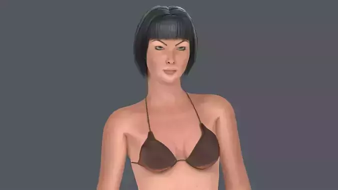 Asena Female Character Rigged Low-poly 3D model