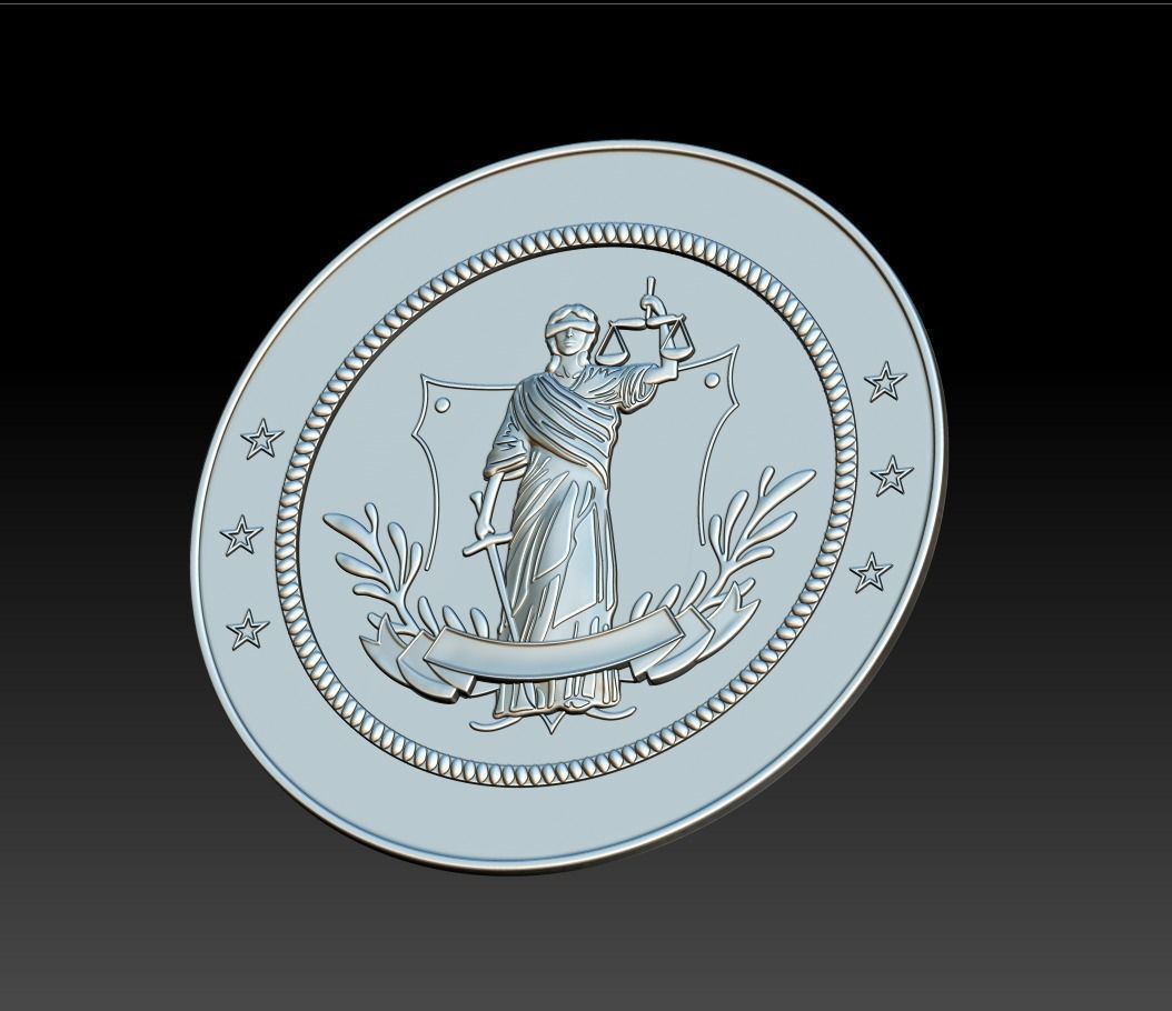 United States District Court seal 3D print model_4