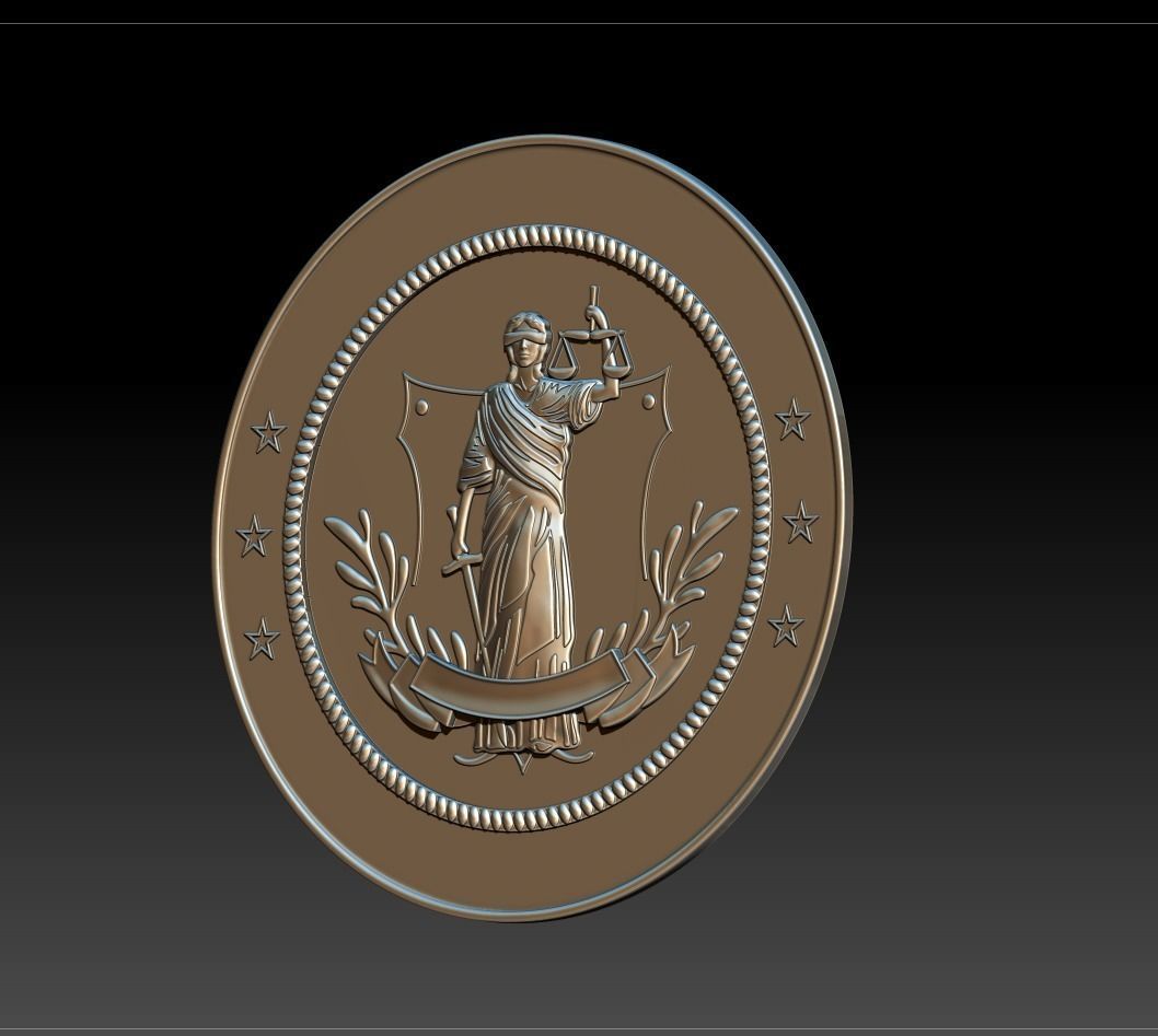 United States District Court seal 3D print model_6