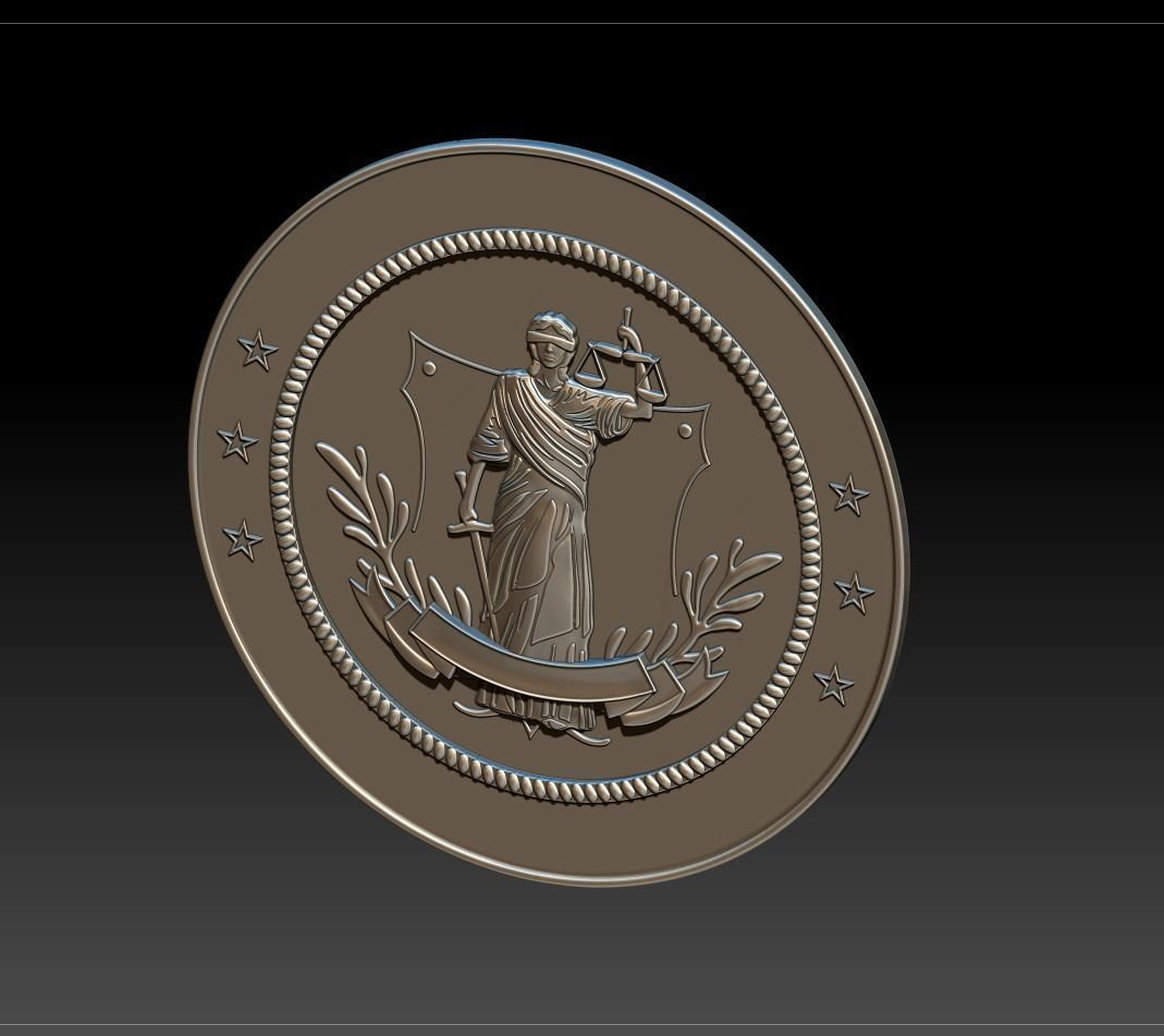 United States District Court seal 3D print model_5
