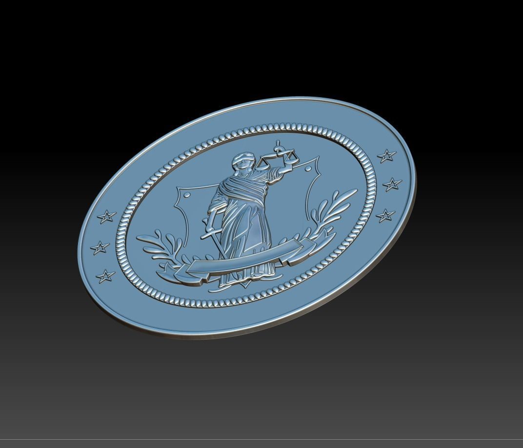 United States District Court seal 3D print model_8